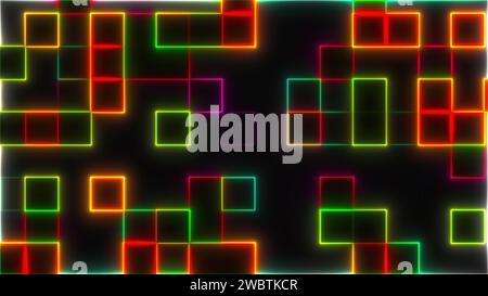 Abstrakte Linien bilden Quadrate. Computergeneriertes 3D-Rendering Stockfoto