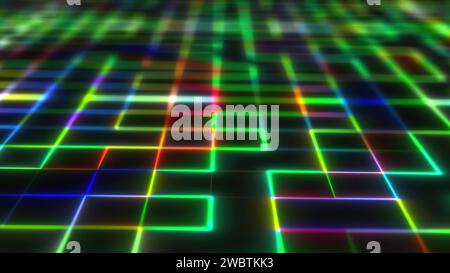 Abstrakte Linien bilden Quadrate. Computergeneriertes 3D-Rendering Stockfoto