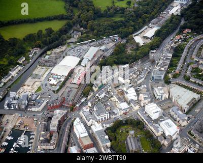 Ein Luftbild von Douglas, der Hauptstadt der Isle of man Stockfoto