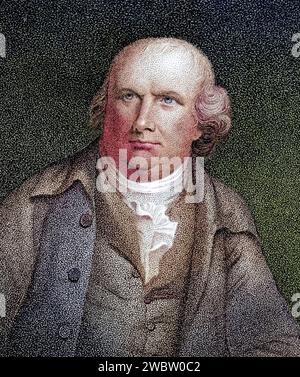 Robert Morris, 1734 bis 1806, amerikanischer Staatsmann und Gründervater ein Unterzeichner der Unabhängigkeitserklärung Stich von JB Longacre aus dem neunzehnten Jahrhundert nach einem Gemälde, Historisch, digital restaurierte Reproduktion von einer Vorlage aus dem 19. Jahrhundert, Datum nicht angegeben Stockfoto