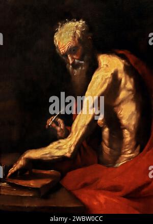 Saint Jerome schreibt 1613 von Jusepe - Jose de Ribera (1591–1652) Stockfoto