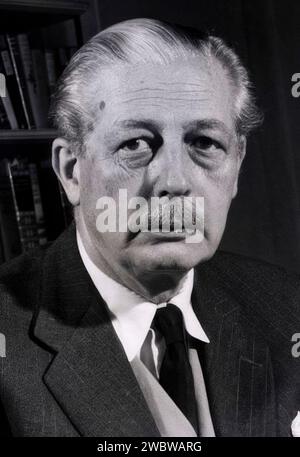 Porträt von Harold Macmillan, 1. Earl of Stockton, konservativer Premierminister des Vereinigten Königreichs. 1959. Stockfoto