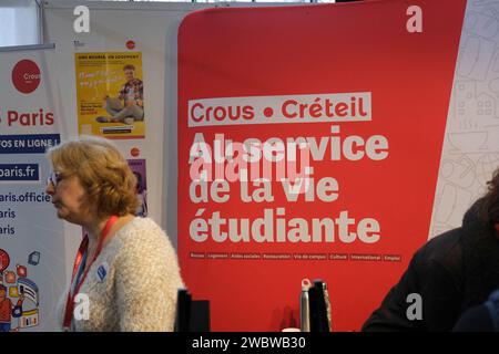 Paris, Frankreich. Januar 2024. Crous Stand auf dem Salon Postbac 2024. Paris, 12. Januar 2024Photos by Jérémy Paoloni/ABACAPRESS.COM Credit: Abaca Press/Alamy Live News Stockfoto