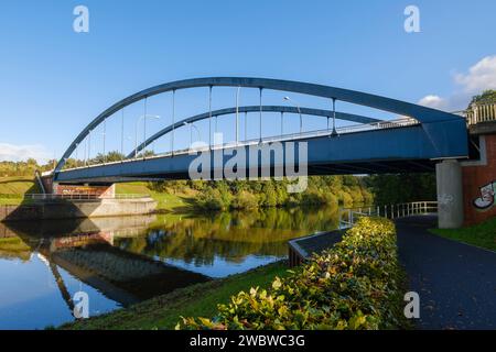 Helter Brücke Über Den Dortmund-Ems-Kanal, Kanalbrücke, Meppen, Emsland, Niedersachsen, Deutschland, Europa Stockfoto