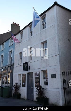 John Muirs Geburtsort (1838) in der Dunbar High Street, heute ein Museum, Dunbar, East Lothian, Schottland Stockfoto