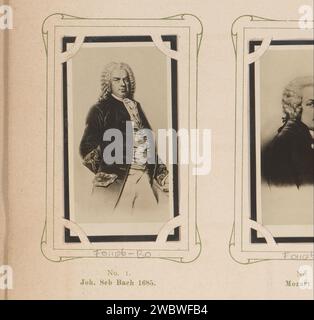 Fotoproduktion eines gemalten Porträts von Johann Sebastian Bach, Anonym, 1904 - 1905 Foto dieses Foto ist Teil eines Albums. Fotografische Unterlage Gelatine-Silberdruck historische Personen. Porträt des Komponisten Stockfoto
