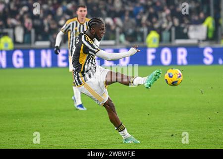 Turin, Italien. Januar 2024. Samuel Iling-Junior (17) von Juventus wurde während des Coppa Italia-Spiels zwischen Juventus und Frosinone im Allianz-Stadion in Turin gesehen. (Foto: Gonzales Photo/Alamy Live News Stockfoto