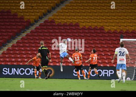 Fábio Gomes führt den Torversuch in Runde 11 des A-League-Herrenfußballs, Brisbane Roar gegen Sydney FC, Suncorp Stadium, Brisbane, Queensland, 6. Januar Stockfoto