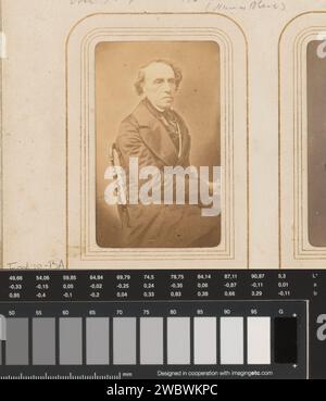 Portret van Giacomo Meyerbeer, Félix Swim, 1860 - 1880 Foto. Visitenkarte dieses Foto ist Teil eines Albums. Unterstützung für Fotos in Paris. Pappalbumen drucken historische Personen. Porträt des Komponisten Stockfoto