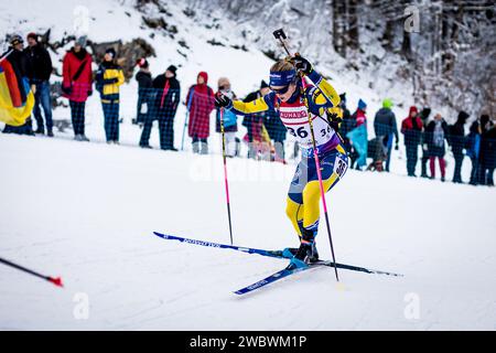 Mona Brorsson aus Schweden tritt am 12. Januar 2024 beim Biathlon-Weltmeisterschaft Frauen-Sprint-Rennen in Ruhpolding an. (CTK Foto/Jaroslav Svoboda) Stockfoto