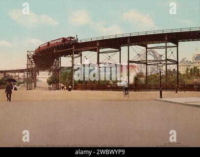 Das Elevated in One Hundred und Tenth Street, New York City 1900. Stockfoto