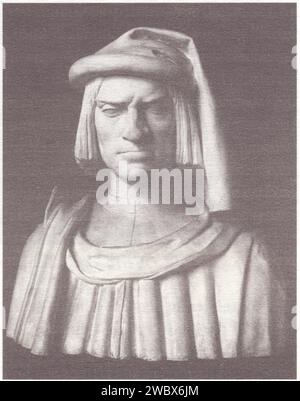 PORTRÄTBÜSTE VON LORENZO DE MEDICI VON VERROCCHIO Stockfoto