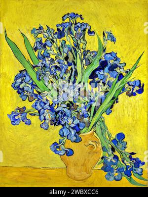 Iris 1890 (Gemälde) des Künstlers Gogh, Vincent van (1853–90) Niederländisch. Stock Vektor