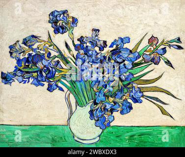 Iris, 1890 (Gemälde) des Künstlers Gogh, Vincent van (1853–90) Niederländisch. Stock Vektor