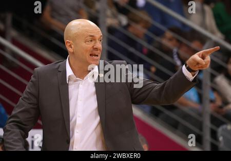 Bonn, Deutschland. Januar 2024. Rodrigo Pastore, Trainer Chemnitz, Telekom Baskets Bonn - Niners Chemnitz, 16. Spieltag, Basketball-Bundesliga Maenner, Saison 2023-24, 12.01.2024, Foto: EIBNER/Jörg Niebergall Credit: dpa/Alamy Live News Stockfoto