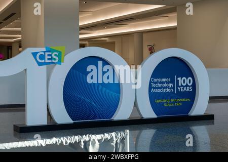 Las Vegas, NV, USA. Januar 2024. Blick auf die CES 2024 im Las Vegas Convention Center West in Las Vegas, Nevada, am 12. Januar 2024. Quelle: Dee Cee Carter/Media Punch/Alamy Live News Stockfoto