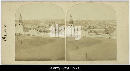 Blick auf Moskau, vom Kreml aus gesehen, Anonym, um 1850 - um 1880 Stereogramm Kreml-Karton. Fotografische Trägeralbumen drucken Stadtansicht im Allgemeinen; "Veduta" Moskau Stockfoto