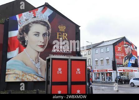 King Charles Corner im protestantischen Shankill-Viertel von Belfast, NI, Großbritannien Stockfoto