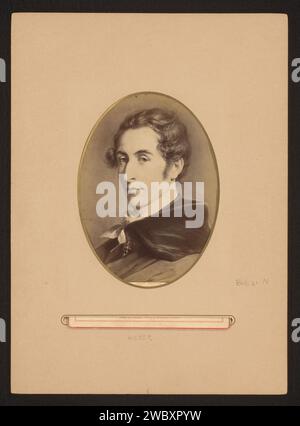 Fotoproduktion eines gemalten Porträts von Carl Maria von Weber von Carl Jaeger, Anonym, Friedrich Bruckmann, nach Carl Jaeger, 1870 - 1900 Fotografie. Schrankfoto Deutschland Pappe. Fotografischer Trägeralbumendruck historischer Personen. Porträt des Komponisten Stockfoto