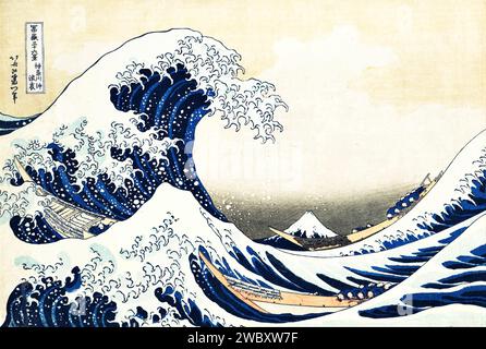 Die große Welle vor Kanagawa, 1831 von Hokusai, Katsushika (1760–1849) Japanisch. Stock Vektor