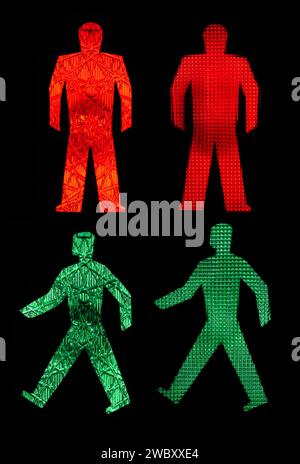 Nahaufnahme der Fußgängerampel in Deutschland, München, Bayern Stockfoto