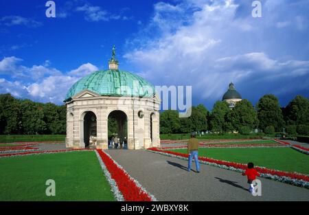 Der ehemalige königliche Garten namens Hofgarten mit Hofgartentempel oder Dianatempel in München, Bayern, Deutschland, Europa Stockfoto