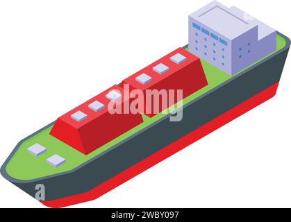 Isometrischer Vektor des Isometriesymbols für Tankfracht. LNG-Träger. Transport von Gasfracht Stock Vektor