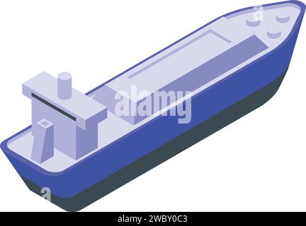 Isometrischer Vektor des Schiffsträgers. Kraftstofffahrzeug. LNG-Tanker Stock Vektor