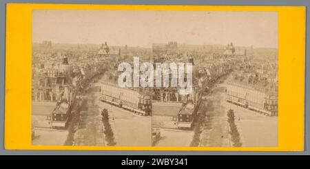 Panorama von Paris, Anonym, 1850 - 1880 Stereogramm Paris Pappe. Fotografischer Trägeralbumendruck Stadtbild im Allgemeinen; "Veduta". Straße Paris Stockfoto