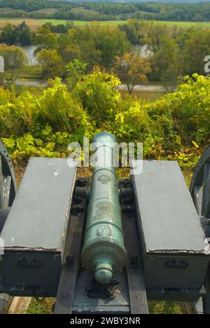 Kanone am Great Redoubt, Saratoga National Historic Site, New York Stockfoto