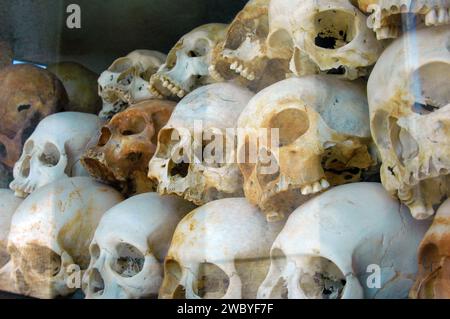 Knochen im Choung EK Genozidal Center, Phnom Penh, Kambodscha. Stockfoto