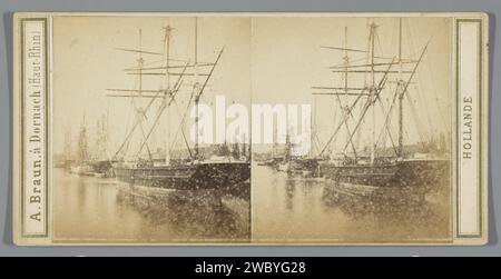 Ansicht der Schiffe im Oosterdok, Amsterdam, Anonym, 1860 - 1866 Stereographie OosterDokpublisher: Dornach Karton. Papieralbumen drucken Schiffe (im Allgemeinen) - CC - mehr als ein Schiff Oosterdok Stockfoto