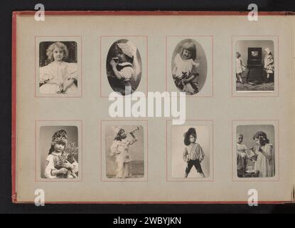 Kinderporträts, Anonym, 1890 - 1900 fotomechanischer Druck dieses Foto ist Teil eines Albums. Unterstützung für Fotos. Papier. Pappkollotype / Gelatine Silber Print Mädchen (Kind zwischen Kleinkind und Jugend). Horn, Trompete, Kornett, Posaune, Tuba Stockfoto