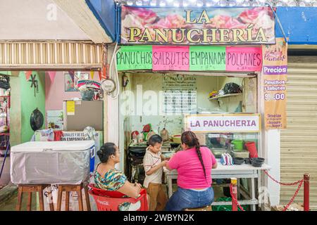 Merida Mexico, zentrales historisches Zentrum, San Sebastian Market, Mercado de San Sebastian, Restaurant Dining Dining Out, zwangloses Café Stockfoto