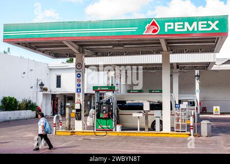Merida Mexico, Centro Historico Central Historico Central Historico, PEMEX Gas Tankstelle Stockfoto