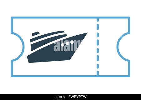 Symbol für Kreuzfahrtticket. Symbol für Tickets für Kreuzfahrten. Zweifarbiger Stil. Elementabbildung Stock Vektor