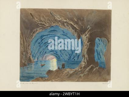 Blaue Höhle auf Capri, Giorgio Sommer (zugeschrieben), 1870 Foto Teil des Reisalbums mit Fotos von Sehenswürdigkeiten in Neapel und der Umgebung. Capri, Insel des Papiers. Fotomaterial Albumendruckhöhle, Grotte Capri, Insel Stockfoto
