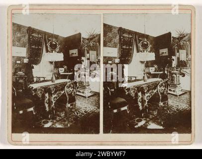 Homelijke Interieur, Anonym, 1900 - 1920 Stereograph Utrecht baryta Papier. Das Innere des Hauses aus Pappe Stockfoto