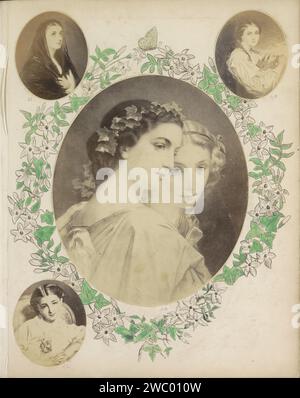 Fotoproduktion (vermutlich) eines Abdrucks einer jungen Frau in einem Sessel, ca. 1850 - ca. 1870 Fotografie Teil des Albums mit Fotos von Sehenswürdigkeiten und Landschaften in England und von Kunst. Englische Zeitung. Fotografische Trägeralbumenprint Erwachsene Frau Stockfoto