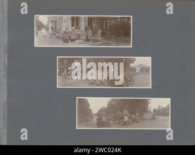 Männer und Frauen in Autos in Frankreich, Anonym, 1902 Fotografie Teil des Fotoalbums einer Armee-Übung in Südwestfrankreich im Jahr 1902. Frankreich Papier. Fotografische Unterstützung Automobile France Stockfoto
