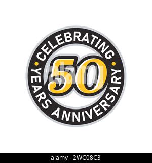 50 Jahre Geburtstag zur Feier moderner und farbenfroher Typografie-Illustration. 50 Jahre Jubiläum Logo, Vector Template Design Element für Geburtstag Stock Vektor