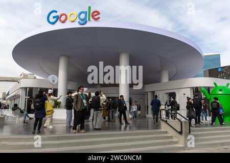 Las Vegas, USA. Januar 2024. Der Google Pavilion während der CES 2024 - Tag 4 im Las Vegas Convention Center in Las Vegas, NV am 12. Januar 2024. (Travis P Ball/SIPA USA) Credit: SIPA USA/Alamy Live News Stockfoto