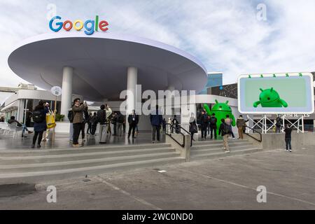 Las Vegas, USA. Januar 2024. Der Google Pavilion während der CES 2024 - Tag 4 im Las Vegas Convention Center in Las Vegas, NV am 12. Januar 2024. (Travis P Ball/SIPA USA) Credit: SIPA USA/Alamy Live News Stockfoto