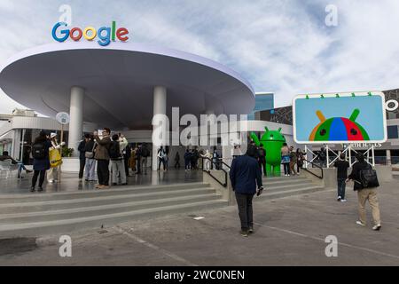 Las Vegas, USA. Januar 2024. Der Google Pavilion während der CES 2024 - Tag 4 im Las Vegas Convention Center in Las Vegas, NV am 12. Januar 2024. (Travis P Ball/SIPA USA) Credit: SIPA USA/Alamy Live News Stockfoto