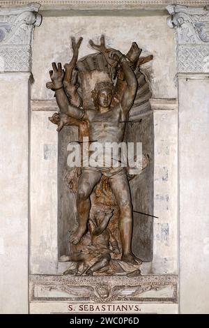 San Sebastiano - statua in Terrakotta - Antonio Begarelli - 1559 - San Benedetto Po (Mn) Basilica di S.Antonio Abate Stockfoto