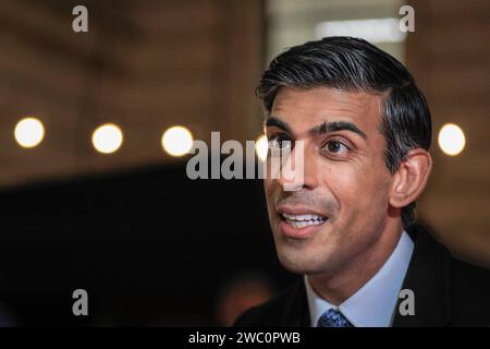 Rishi Sunak, britischer Premierminister bei einer Downing Street Außenveranstaltung, London, Großbritannien Stockfoto