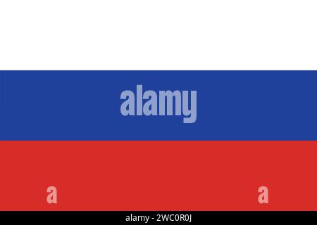 Hochdetaillierte Flagge Russlands. Russische Nationalflagge. Asien. Europa. 3D-Abbildung. Stock Vektor