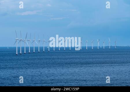 Der Offshore-Windpark Middelgrunden, Oresund, Dänemark. Stockfoto