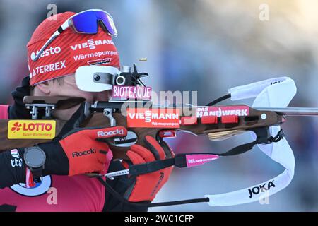 Ruhpolding, Deutschland. Januar 2024. Biathlon: World Cup, Sprint 10 km, Männer. Benedikt Puppe aus Deutschland in Aktion. Quelle: Sven Hoppe/dpa/Alamy Live News Stockfoto