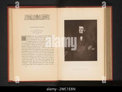 Reproduktion eines gemalten Porträts von Thomas de Quincey von Sir J.W. Gordon, Anonym, nach John Watson Gordon, um 1881 - in oder vor 1886 photomechanischen Druckpapier historische Personen. Erwachsener Mann Stockfoto